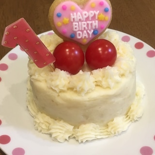 食パンとマッシュポテトで誕生日ケーキ